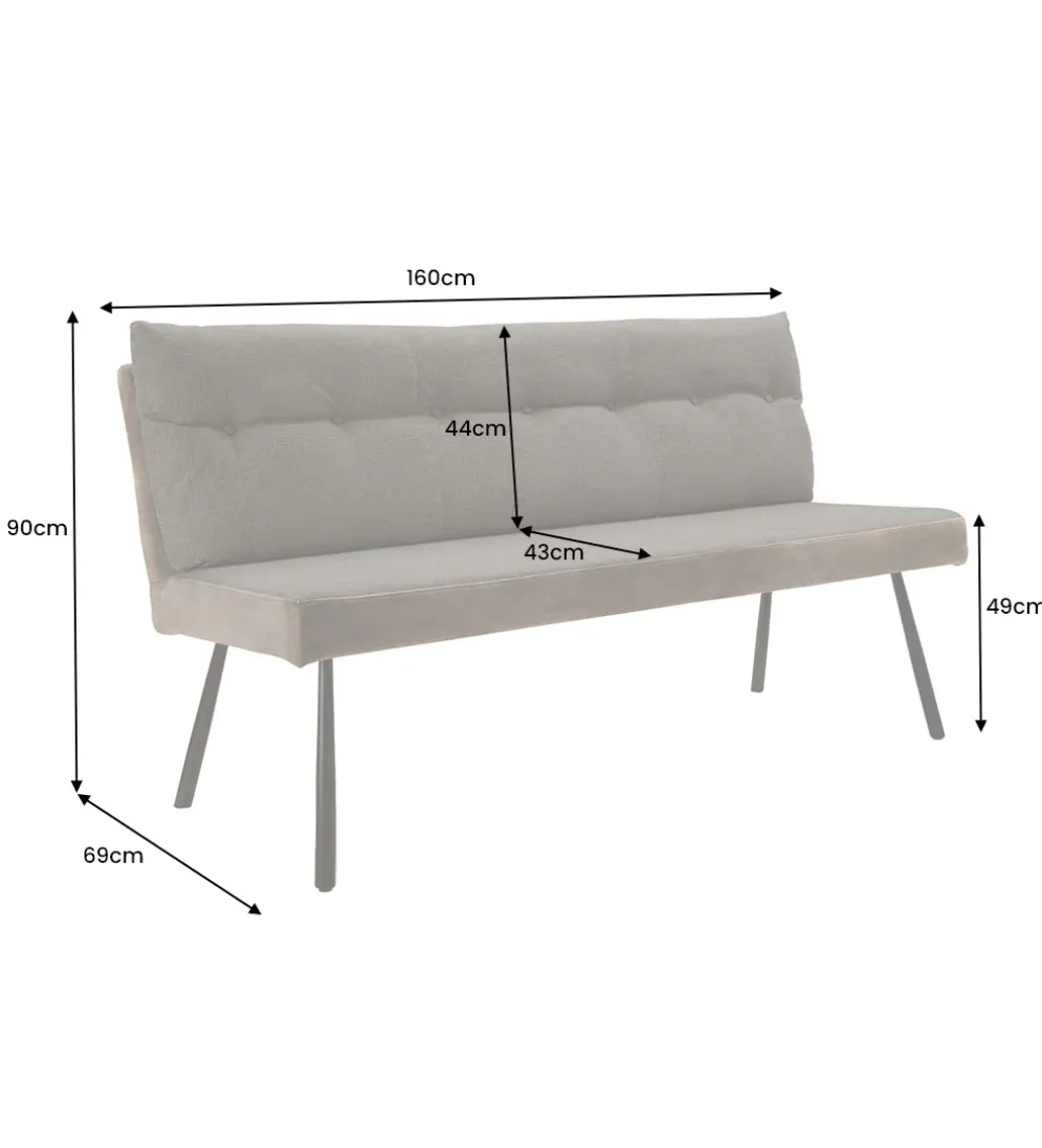 Ławka BIG GEORGE 160 cm welwet taupe brązowy