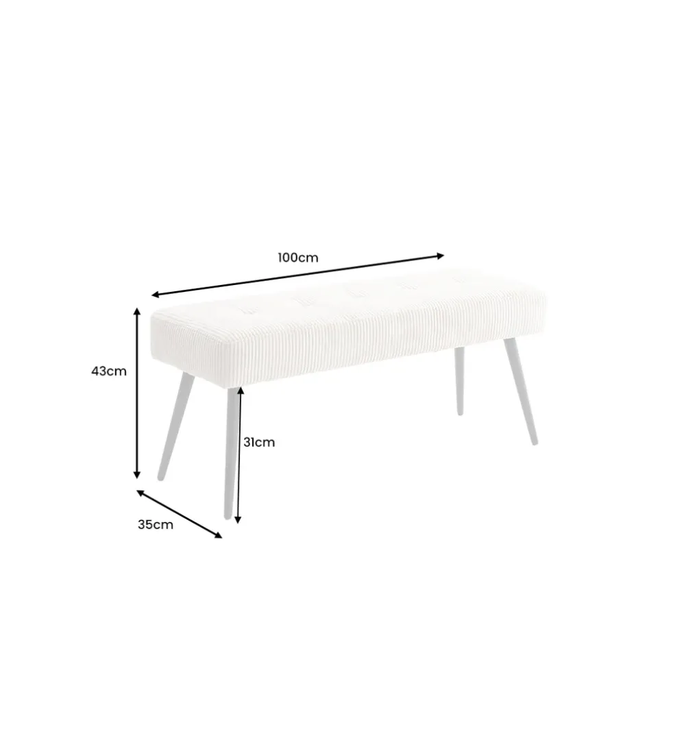 Ławka BOUTIQUE 100 cm beżowy sztruks