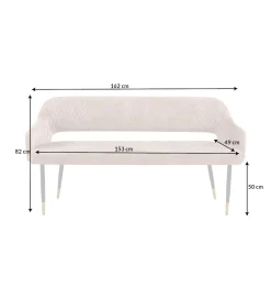 Ławka ETIENNE Paris 162 cm greige