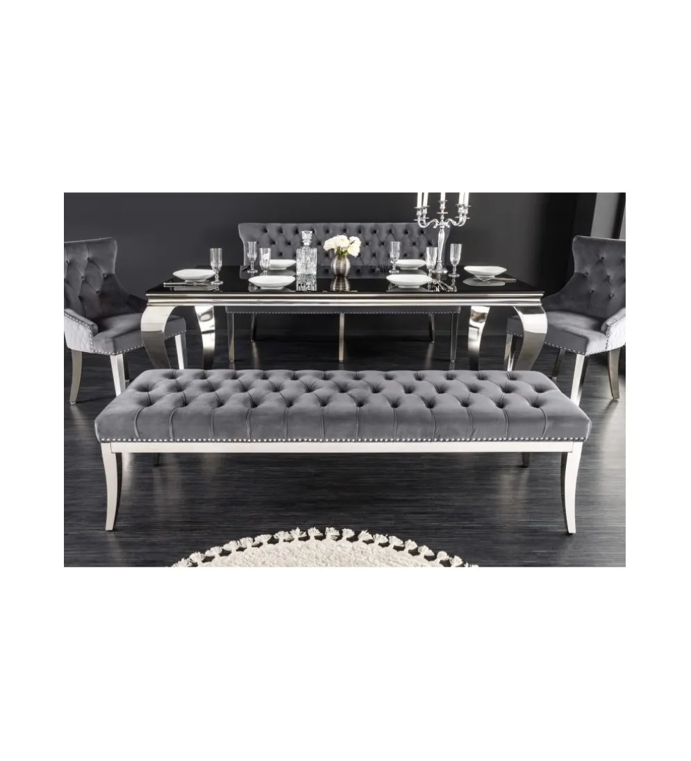 Ławka OXANA Modern Barock 164 cm Szara