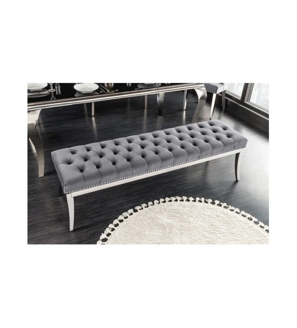 Ławka OXANA Modern Barock 164 cm Szara