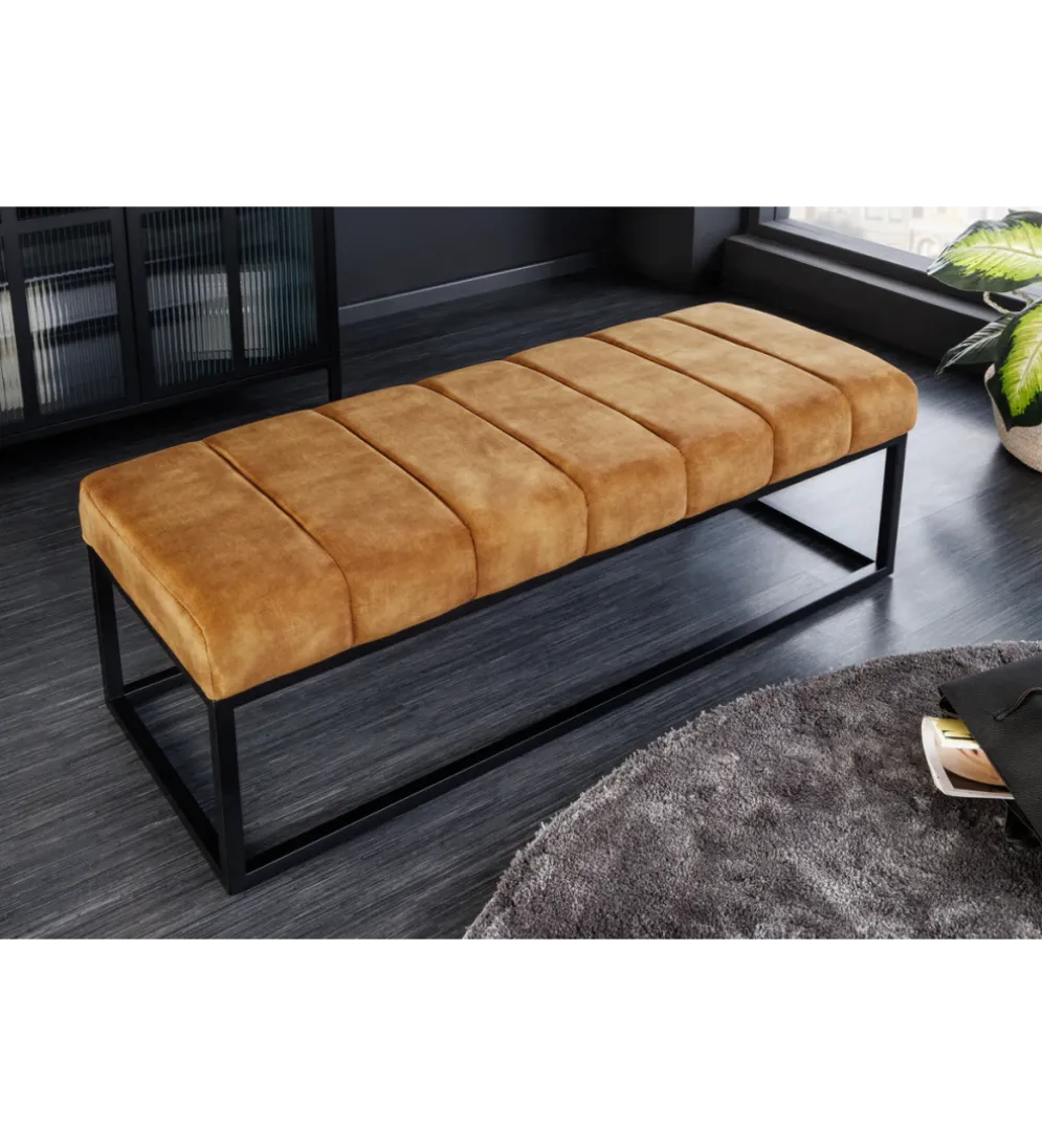 Ławka PETIT BEAUTÉ 110 cm musztardowa