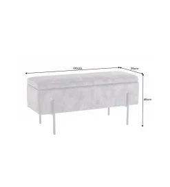 Ławka PINTO 100 cm z pojemnikiem ciemnoszara
