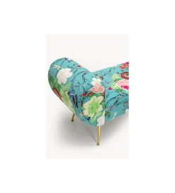 Ławka TRONO FLOWER FEVER 140 cm niebieska