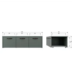 Ławka ze schowkiem STAGE 120 cm drewno sosny zielona