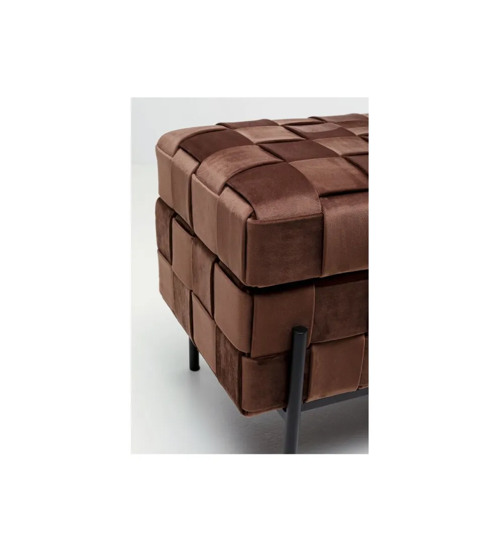 Ławka ze schowkiem WEAVE 121 cm mocca