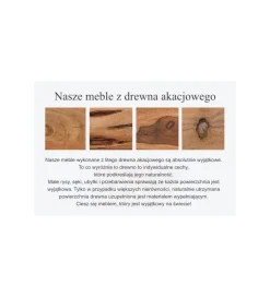 Barek Mosaico 130 cm drewno akacja