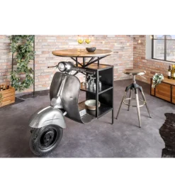 Barek stolik kawowy SCOOTER 120 cm blat drewno mango