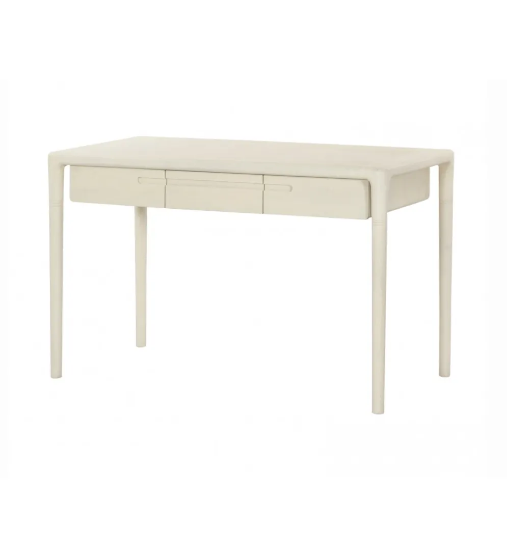 Biurko ARES 120 cm drewno mango biel