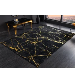 Dywan MARBLE 160 x 240 cm czarno złoty