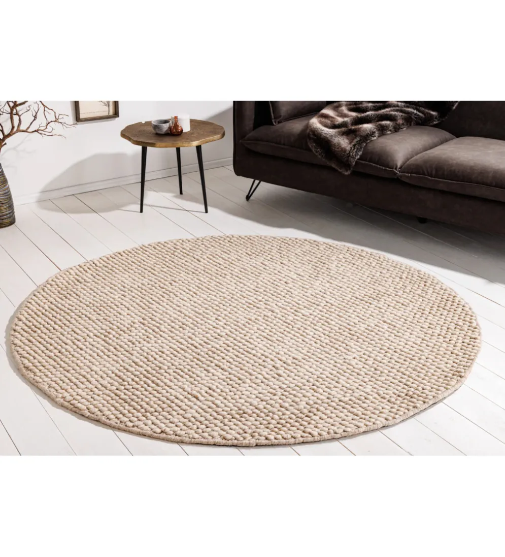 Dywan WOOL 150cm okrągły beżowy