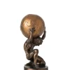 Figurka BALL HOLDING 28 cm ciemno brązowa złota