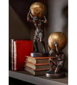 Figurka BALL HOLDING 28 cm ciemno brązowa złota