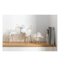 Figurka dekoracyjna Reindeer 34 cm kremowo złota