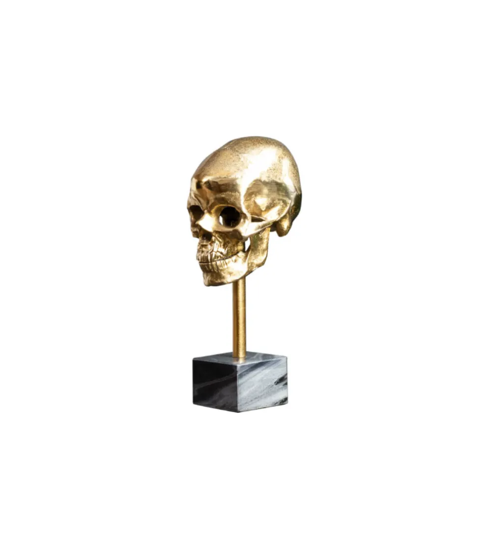 Figurka dekoracyjna Skull złota