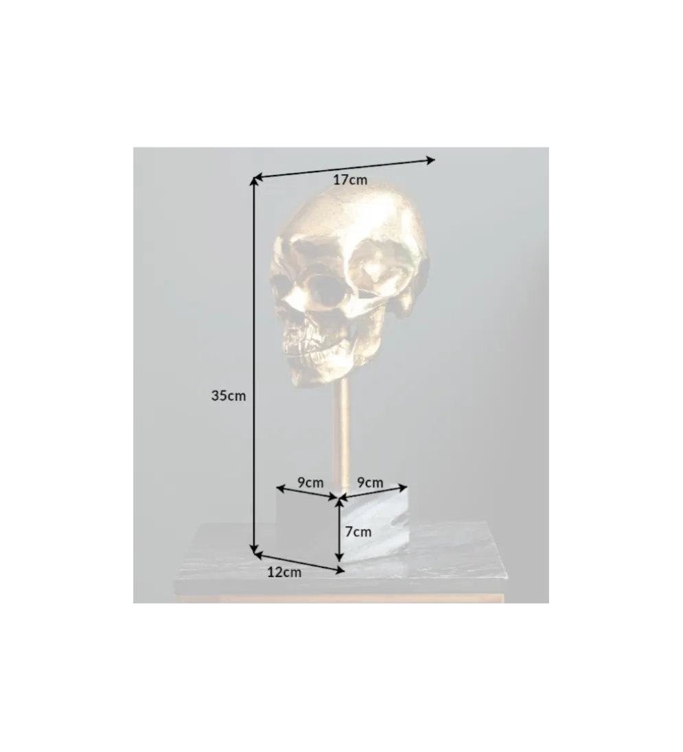 Figurka dekoracyjna Skull złota