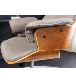 Fotel biurowy MANHATTAN od 44 do 54 cm szary drewno dębu