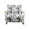 Fotel bujany KYLE 80 cm bouclé czarnobiały