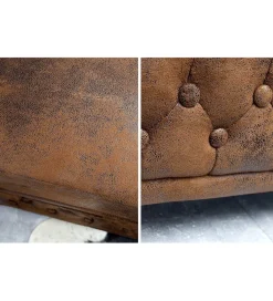 Fotel Chesterfield 110 cm antyczny brąz
