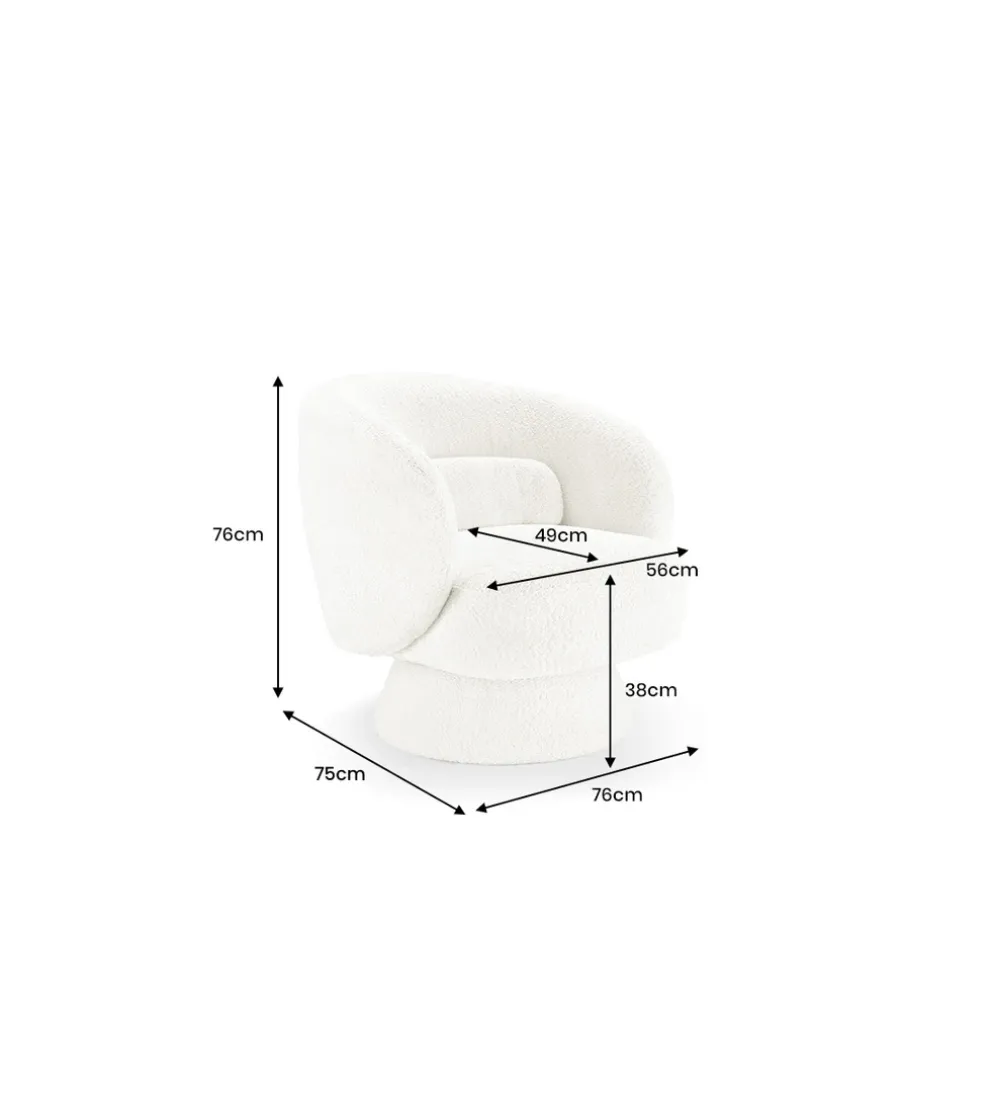 Fotel obrotowy BOSSA NOVA bouclé taupe