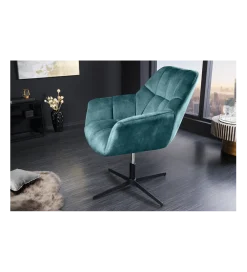 Fotel obrotowy PAPILLON od 83 do 90 cm aksamit morski