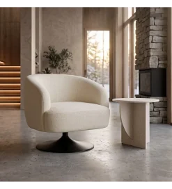 Fotel obrotowy RASANY 73 cm kremowy