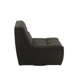 Fotel obrotowy Swivel Bouclé  83 cm czarny