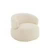 Fotel obrotowy Swivel II Bouclé  82 cm kremowy