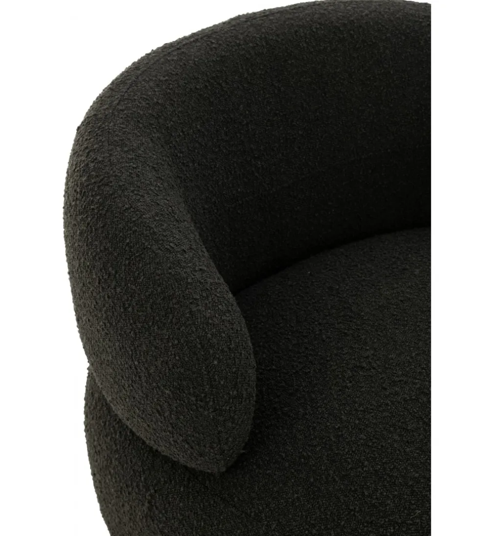 Fotel obrotowy Swivel II Bouclé 82 cm czarny