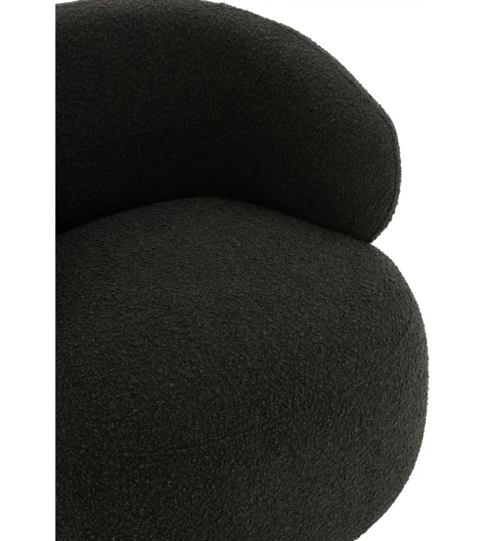 Fotel obrotowy Swivel II Bouclé 82 cm czarny