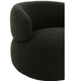 Fotel obrotowy Swivel II Bouclé 82 cm czarny