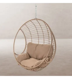 Fotel wiszący ARIKI 105 cm rattan beżowy