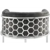 Hoker ELEGANCE welwet szary srebrne nogi