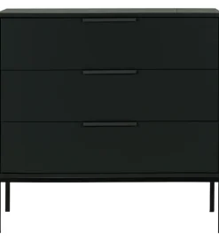 Komoda ADAM 94 cm drewno sosny czarna