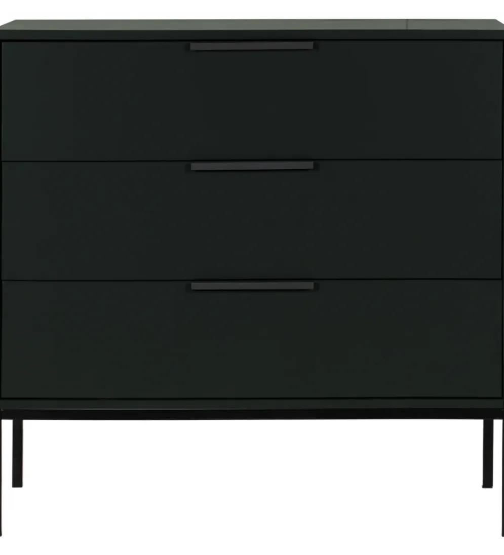 Komoda ADAM 94 cm drewno sosny czarna