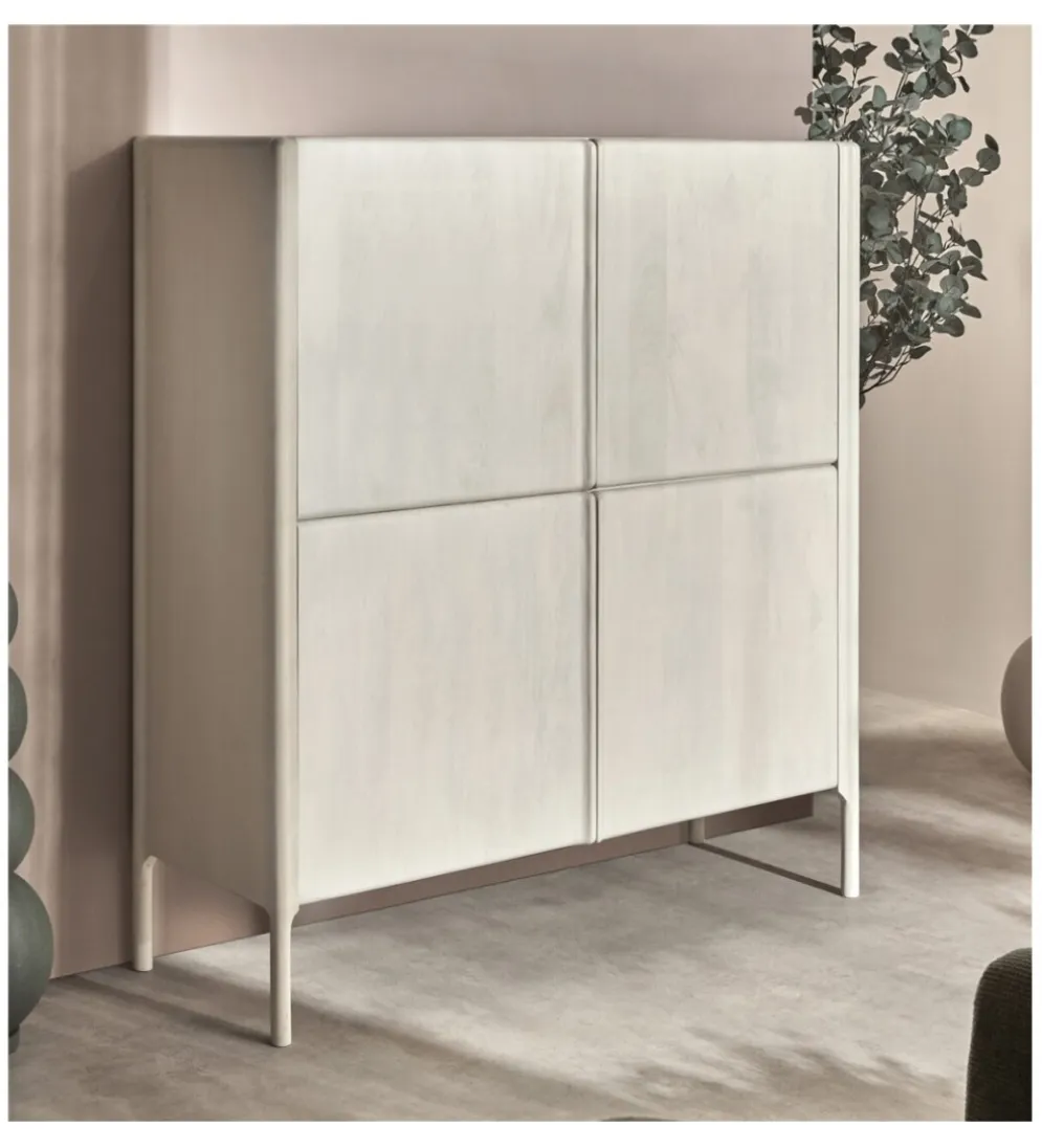 Komoda ARES 130 cm drewno mango biała