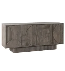 Komoda ART DECO 170 cm drewno mango szary
