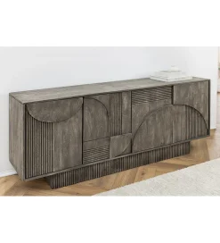 Komoda ART DECO 170 cm drewno mango szary