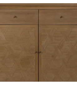 Komoda BATARU 90 cm drewno paulowni naturalna