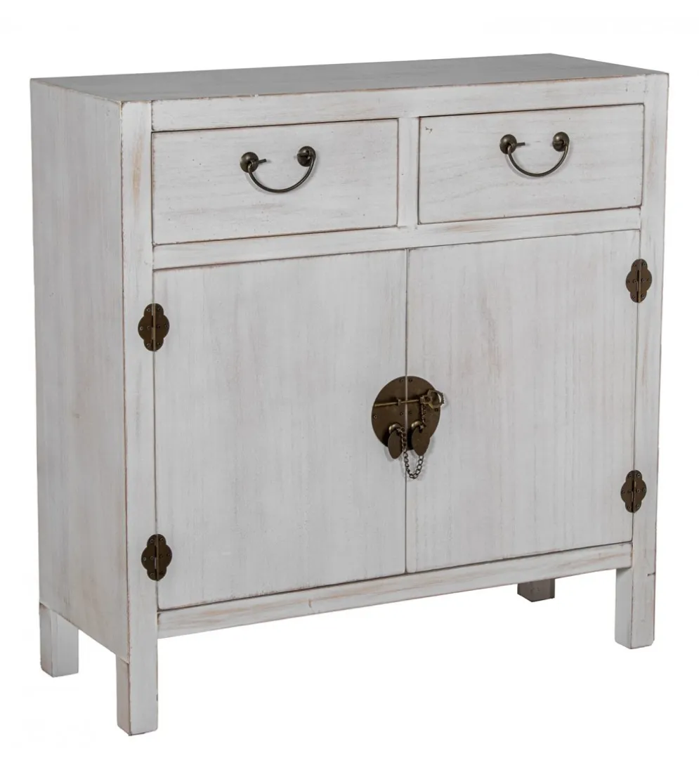 Komoda DECAPE 80 cm przecierana biel