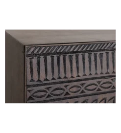 Komoda 3D TRIBAL 120 cm drewno mango ciemny brąz