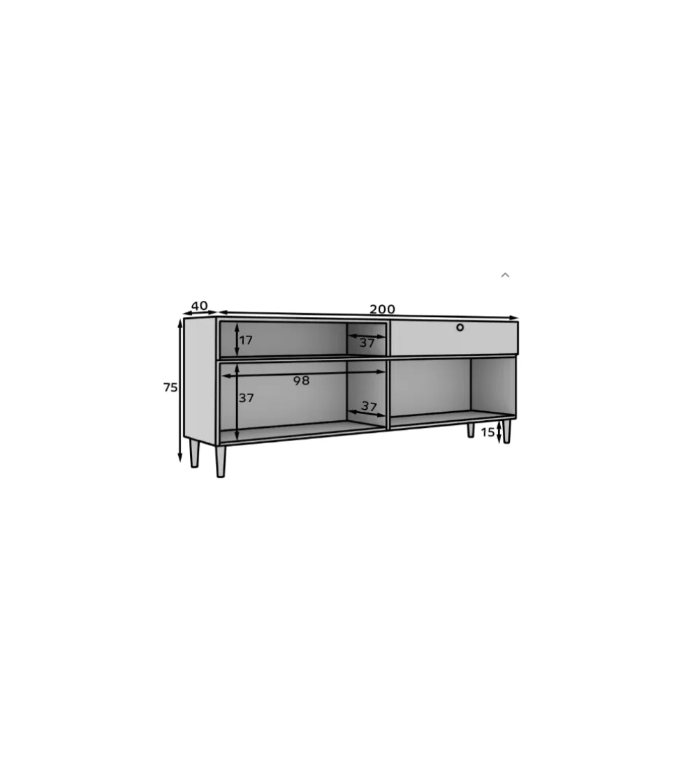 Komoda DULLUM 200 cm biały