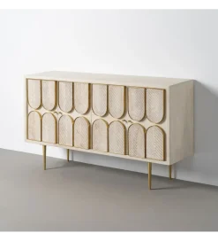 Komoda ESPAZERO 152 cm drewno mango biała