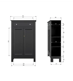 Komoda EVA 150 cm drewno sosna czarna