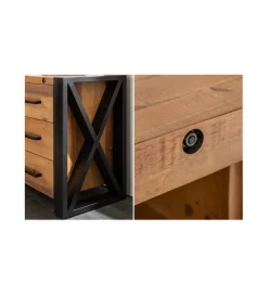 Komoda FACTORY Thor 195 cm drewno sosna brąz