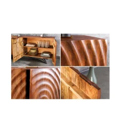 Komoda GANSU 177 cm drewno mango brąz