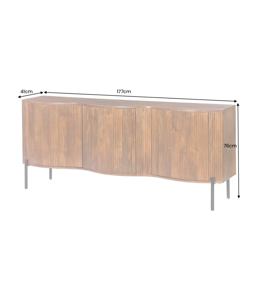 Komoda GRANDEUR 180 cm drewno mango brązowa