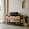 Komoda INDUSTRIAL 100 cm naturalny czarny