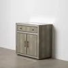 Komoda KOSTI 81 cm szklana srebrno-szary