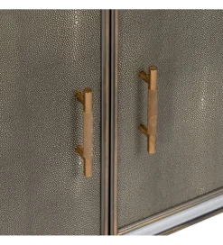 Komoda KOSTI 81 cm szklana srebrno-szary